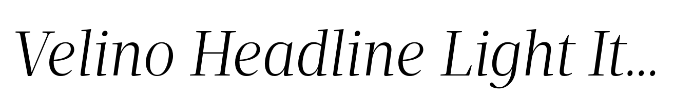 Velino Headline Light Italic